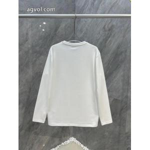 Moncler秋冬新作ダブルロゴ立体刺繍ロゴ丸首長袖Tシャツ