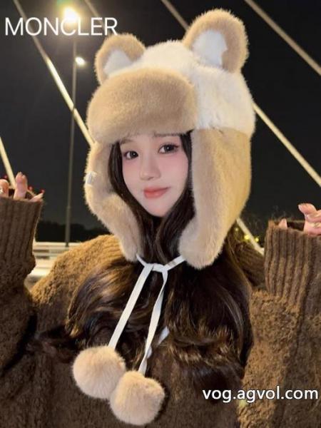 モンクレールくまのぬいぐるみ帽子秋冬かわいいパンダの雷鋒帽 0 